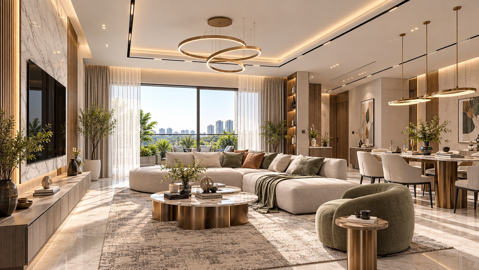 Contemporary Sunlit 3BHK Apartment