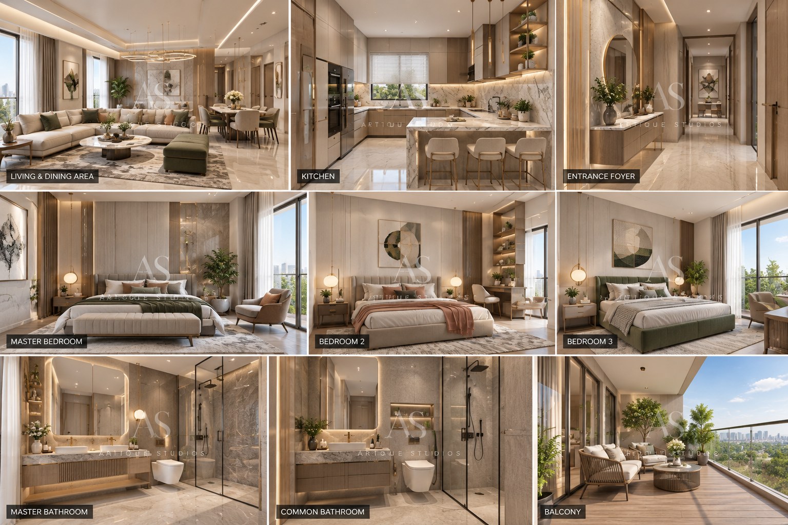 Contemporary Sunlit 3BHK Apartment detail view 5
