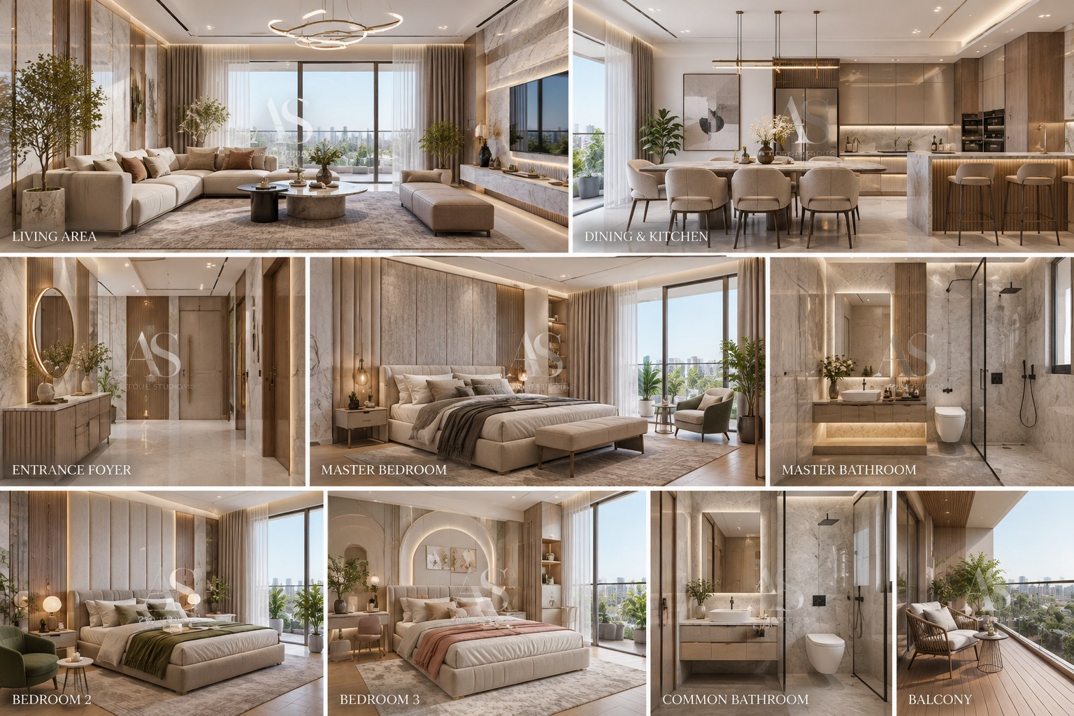 Contemporary Sunlit 3BHK Apartment detail view 6