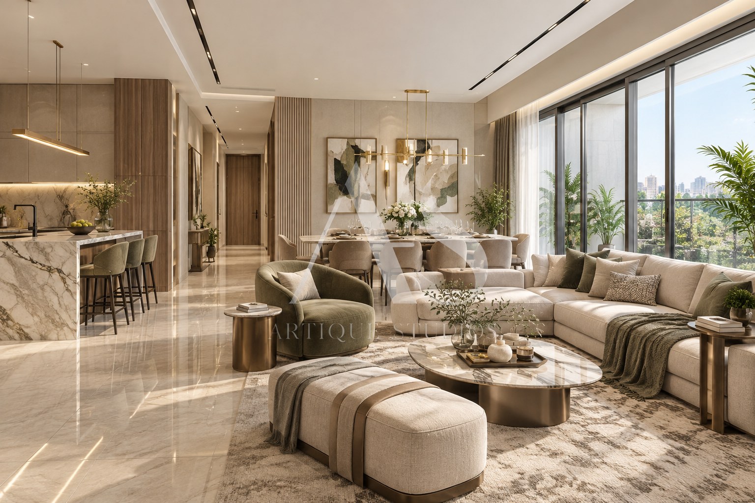 Contemporary Sunlit 3BHK Apartment detail view 9