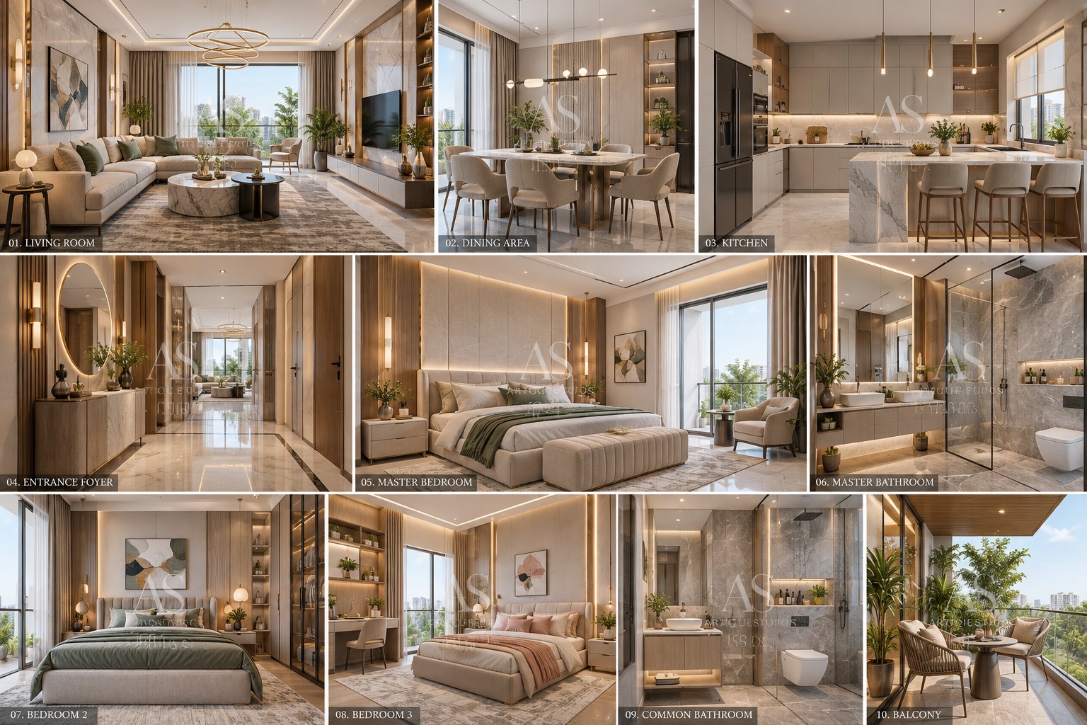 Contemporary Sunlit 3BHK Apartment detail view 10